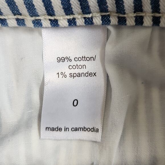 Vintage Maurices Womens Blue White Striped Denim Mini Skirt Size 0 Y2K Engineer - Picture 9 of 11